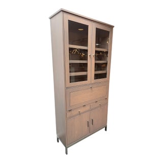 Room & Board Linear Collection Bespoke Cabinet With Secretary, Shell Stain For Sale