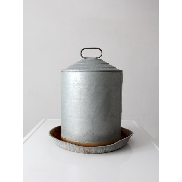 Farmhouse Vintage Galvanized Chicken Feeder For Sale - Image 3 of 14