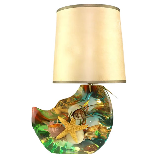 Acrylic and Parchment Table Lamp, 1950s For Sale