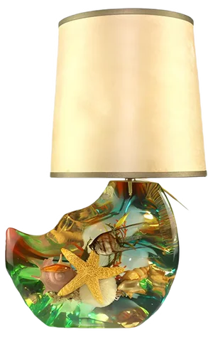 Acrylic and Parchment Table Lamp, 1950s