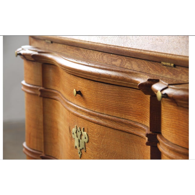 Vintage Oak Fold Down Secretary Bureau in Style of Kjærnulf, 1960s For Sale - Image 9 of 18