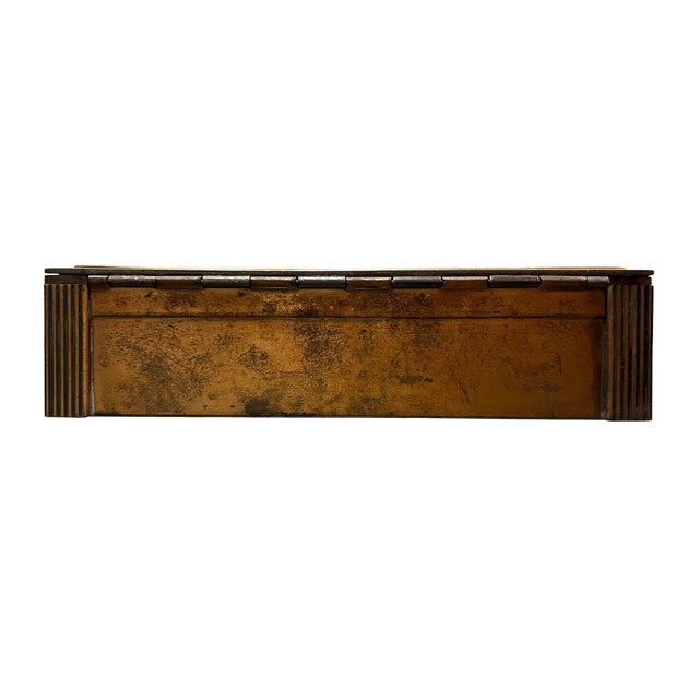 1935 Rockwell Kent Bacchus Dionysus Copper Cigarette Box Chase - Rare Art Deco Relief Sculpture For Sale - Image 10 of 10