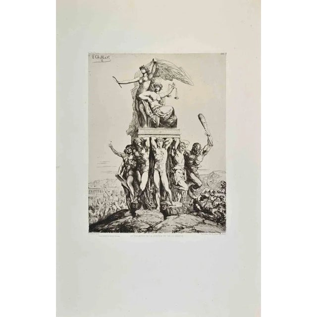 Le Triomphe de La Justice et de la Verité is an artwork realized by François Chifflart in the 1870s. Etching. Good...