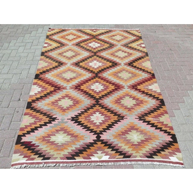 1960s Vintage Turkish Kilim Rug - 67"x99" For Sale - Image 12 of 12