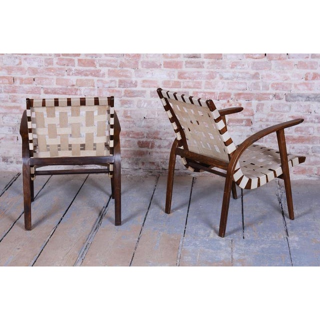 Brown Set of Art Deco Armchairs in Beech, Czech, 1930s For Sale - Image 8 of 13