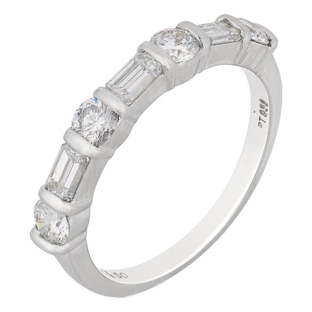 Tiffany & Co. Diamond Platinum Half Eternity Band, Size 5 For Sale