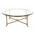 LaBarge Hollywood Regency Brass and Glass Hooved Feet Cocktail Table | Circa 1960s For Sale
