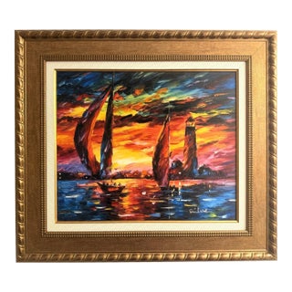 Daniel Wall “Sunset Return” Hand‑Embellished Signed Giclée on Canvas — Framed With Coa For Sale