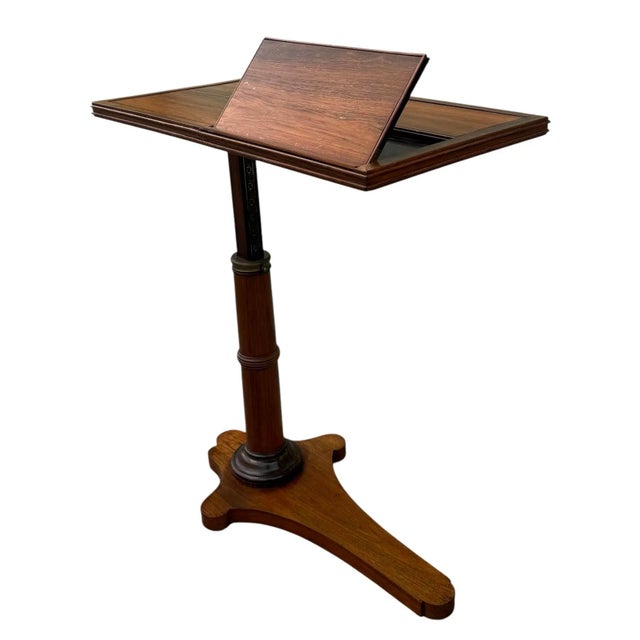 Brown Antique William IV Rosewood Adjustable Over Bed Reading Table Duet Book Stand For Sale - Image 8 of 10