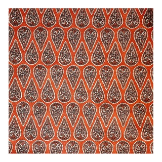 Kravet "Anya Geranium" Paprika Paisley Cotton Duck Slub- 7+2/3 Yards For Sale