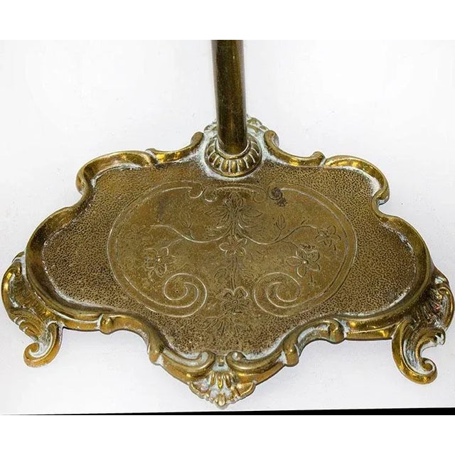 Four Piece Vintage Brass Fireplace Tool Set For Sale - Image 4 of 4
