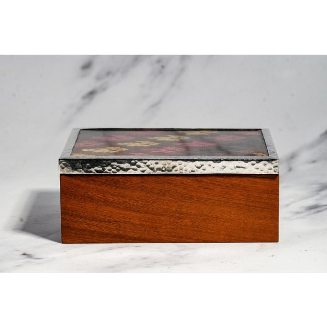 Wonderful Vintage Peruvian Keepsake Box Pre-Columbian Peru Textile Sterling Silver Wood Jewelry Desk Home Decor For Sale - Image 13 of 15