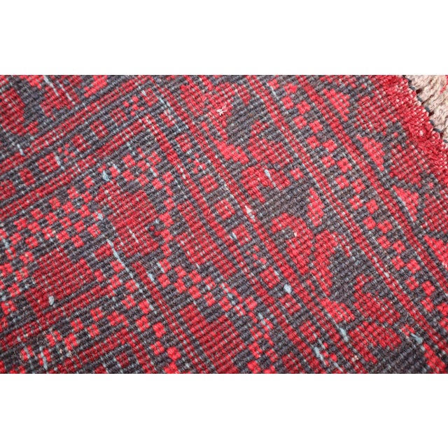1980s Red Old Classic Afghan Wool Rug 5'11 X 6'3 For Sale - Image 5 of 5