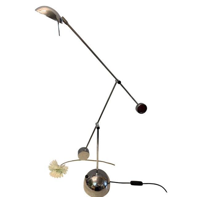 Postmodern Minimalist Counterweight Desk Lamp in Chrome from Sölken Leuchten, 1970s For Sale - Image 3 of 18