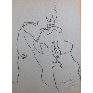 1967 Andrew Morris Female Nude Drawing For Sale