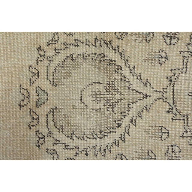 Tabriz Rug 9’8” X 12’9” Beige Wool Vintage Distressed Hand-Knotted Carpet For Sale - Image 11 of 15