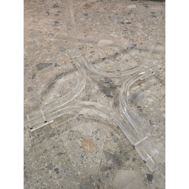 1970s Attributed to Charles Hollis Jones Lucite Dining Table For Sale - Image 18 of 18