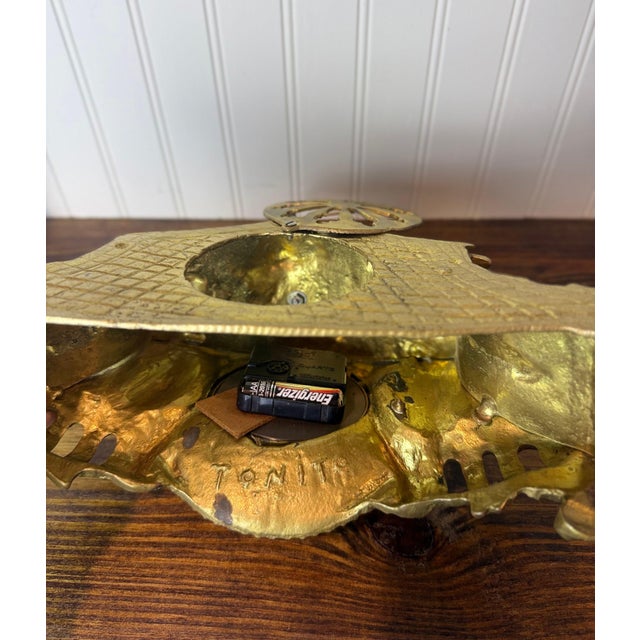Vintage Rococo Revival Style Brass Mantel Clock, Mid–Late 20th Century For Sale - Image 13 of 14