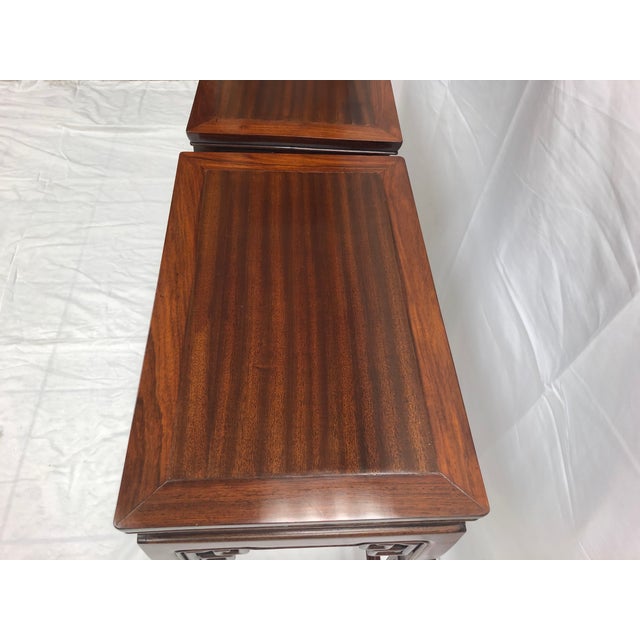 Brown Late 19th Century Carved Polished Rosewood Side Tables - a Pair For Sale - Image 8 of 12