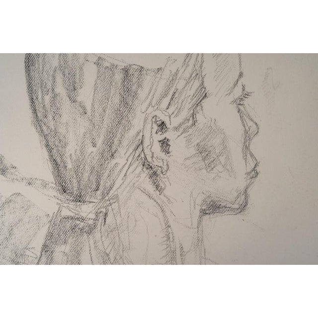 Unknown, Depicting the Face of a Young Woman, 20th Century, Drawing on Paper For Sale - Image 4 of 7