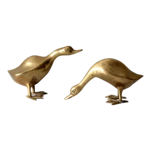 Mid Century Brass Bird Pair