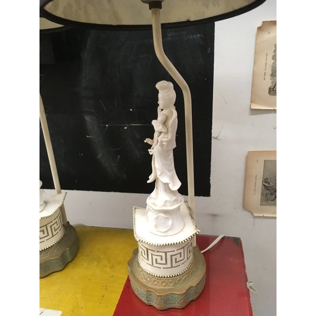 Vintage Porcelain Lamps - A Pair For Sale In Providence - Image 6 of 9