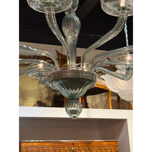 Murano Fontana Green Chandelier For Sale In Dallas - Image 6 of 6