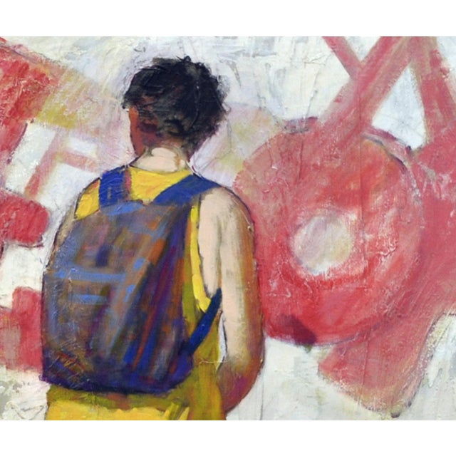 "Red Graffiti" is a vibrant contemporary painting by Renato Criscuolo, capturing an everyday moment and transforming it...