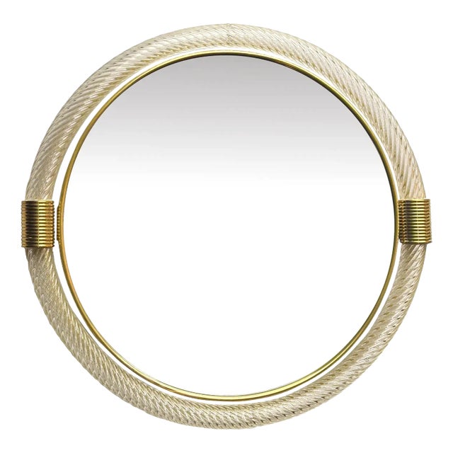 Venetian Round Murano Glass Wall Mirror by Simoeng For Sale