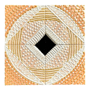Vintage Boho Glazed Ceramic Tile Mirror