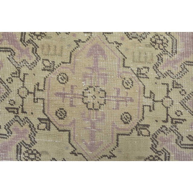 Tabriz Rug 9’3” X 12’4” Beige Wool Vintage Distressed Hand-Knotted Carpet For Sale - Image 9 of 15