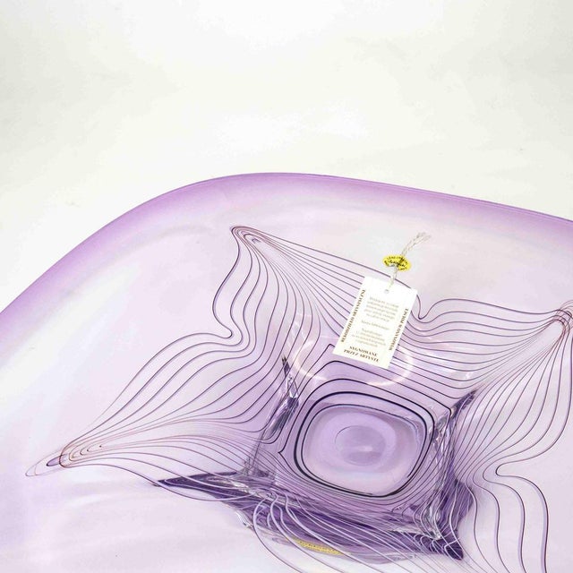 Large Neodymium Glass Bowl by Adam Jablonski, Poland, 1970s For Sale - Image 13 of 14