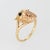 Originally an antique Victorian era stick pin (circa 1880s to 1900s), the lion ring is crafted in 10 karat yellow gold....
