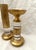 Mid-Century Modern MCM Pair of Brass/Lucite Candle Holders by Dolbi Cashier For Sale - Image 3 of 7