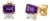 Amethyst Stud Earrings • Baguette Gemstone Geometric Studs • February Birthstone Gift for Her - A Pair For Sale