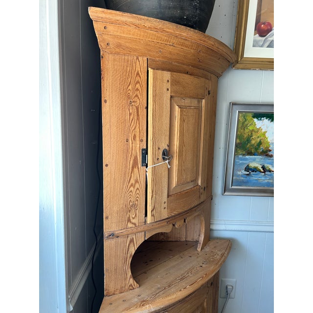 Late 19th Century Antique Swedish Farmhouse Pine Corner Cabinet For Sale - Image 5 of 12
