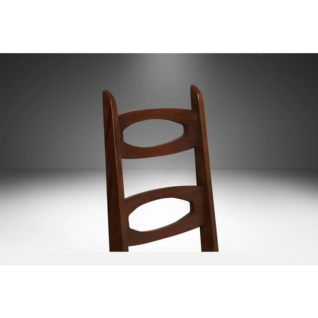 Brown Midcentury Dining Chairs in Style of Kent Coffey Perspecta Cats Eye For Sale - Image 8 of 12