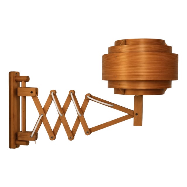 Vintage Pine Slat Wall Light by Hans Agne Jakobsson, Sweden, 1970 For Sale