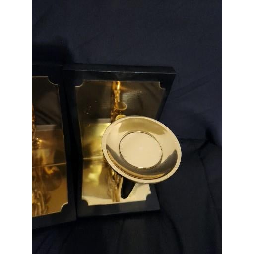 Mid 20th Century Sarreid Ltd. Limited Edition Solid Brass Trumpet Sculptural Bookends - Pair For Sale - Image 13 of 16