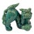Vintage Turquoise Glazed Ceramic Yang Foo Dog For Sale