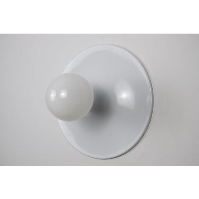 Vintage White Disc-Shaped Flush Mount, Italy, 1960s For Sale - Image 10 of 11