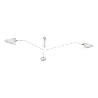 Mid-Century Modern White Ceiling Lamp with Three Rotating Arms by Serge Mouille For Sale