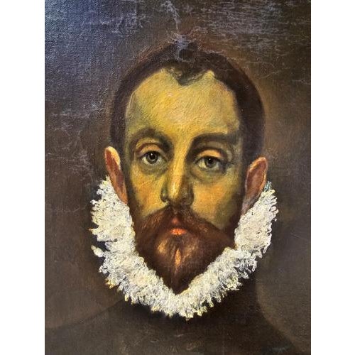 After El Greco, The Nobleman with His Hand on His Chest, 1924, Oil Painting, Framed For Sale - Image 6 of 13