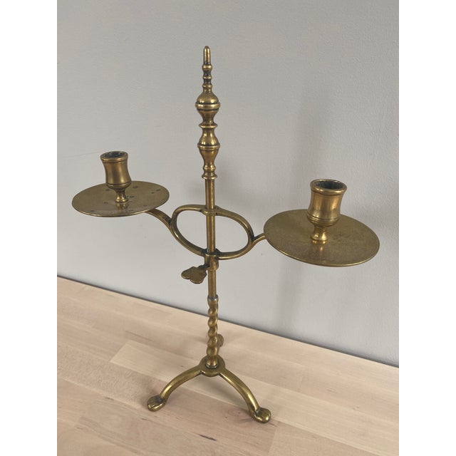 A wonderful late 19th century English adjustable 2-candle holder.
