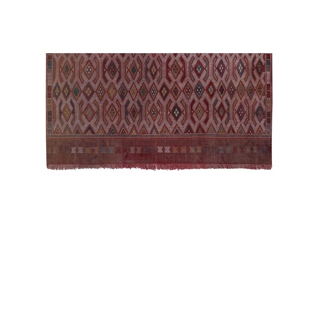 Vintage Turkish Jajim Kilim Rug 5'9'' X 8'2'' 71" x 98'' / 180 x 250 Cm Hand woven with high quality pure wool Excellent...