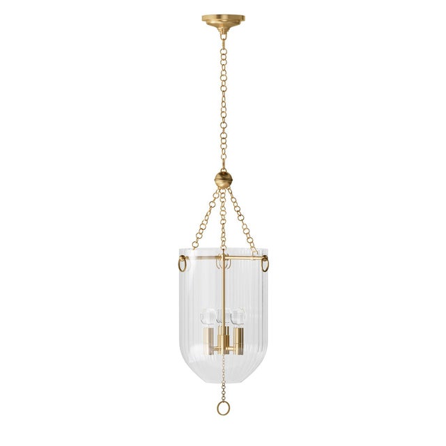 2020s Regina Andrew Roxie Fluted Glass Pendant, Natural Brass For Sale - Image 5 of 9