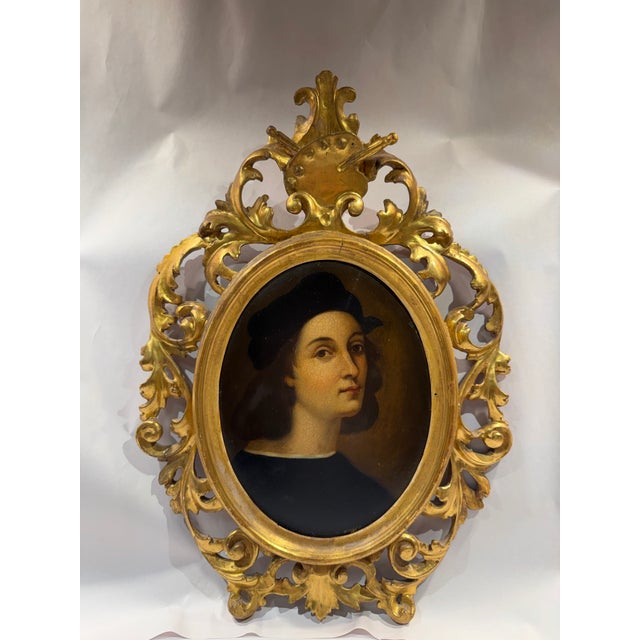 Raphael 18th Century Italian Portrait Painting After Raphael's Self Portrait For Sale - Image 4 of 11