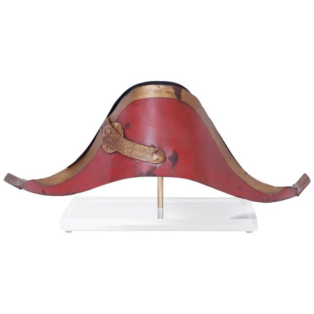 Tole Military Hat Trade Sign on Lucite For Sale In West Palm - Image 6 of 6