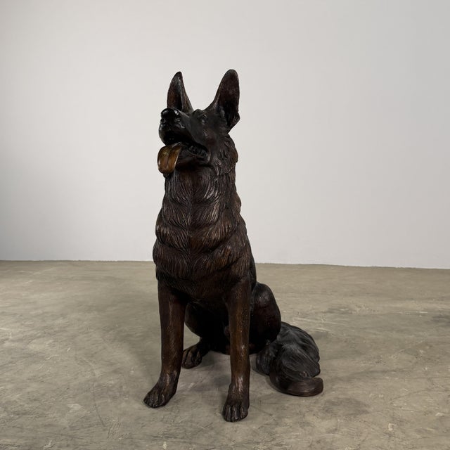 Sitting German Shepherd Bronze Sculpture – 29”h For Sale In Dallas - Image 6 of 10