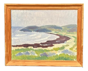 Curt Rydell, Coastal Landscape, 1950s, Oil Painting on Panel, Framed
